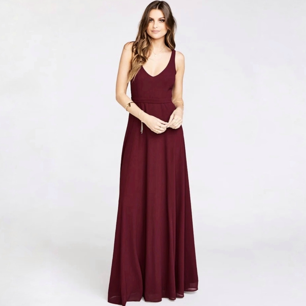 Show Me Your Mumu Burgandy Jenn Maxi Bridesmaid Dress